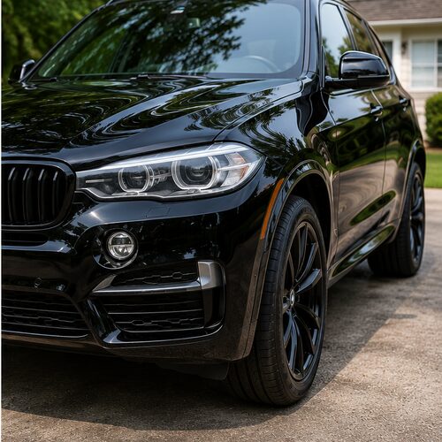 Same SUV after a Gospel Detailing mobile detail, mirror-clean paint